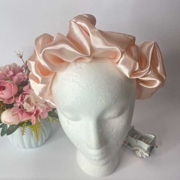 Satin Headband wrap scrunched Women Champagne color - Picture 6 of 8